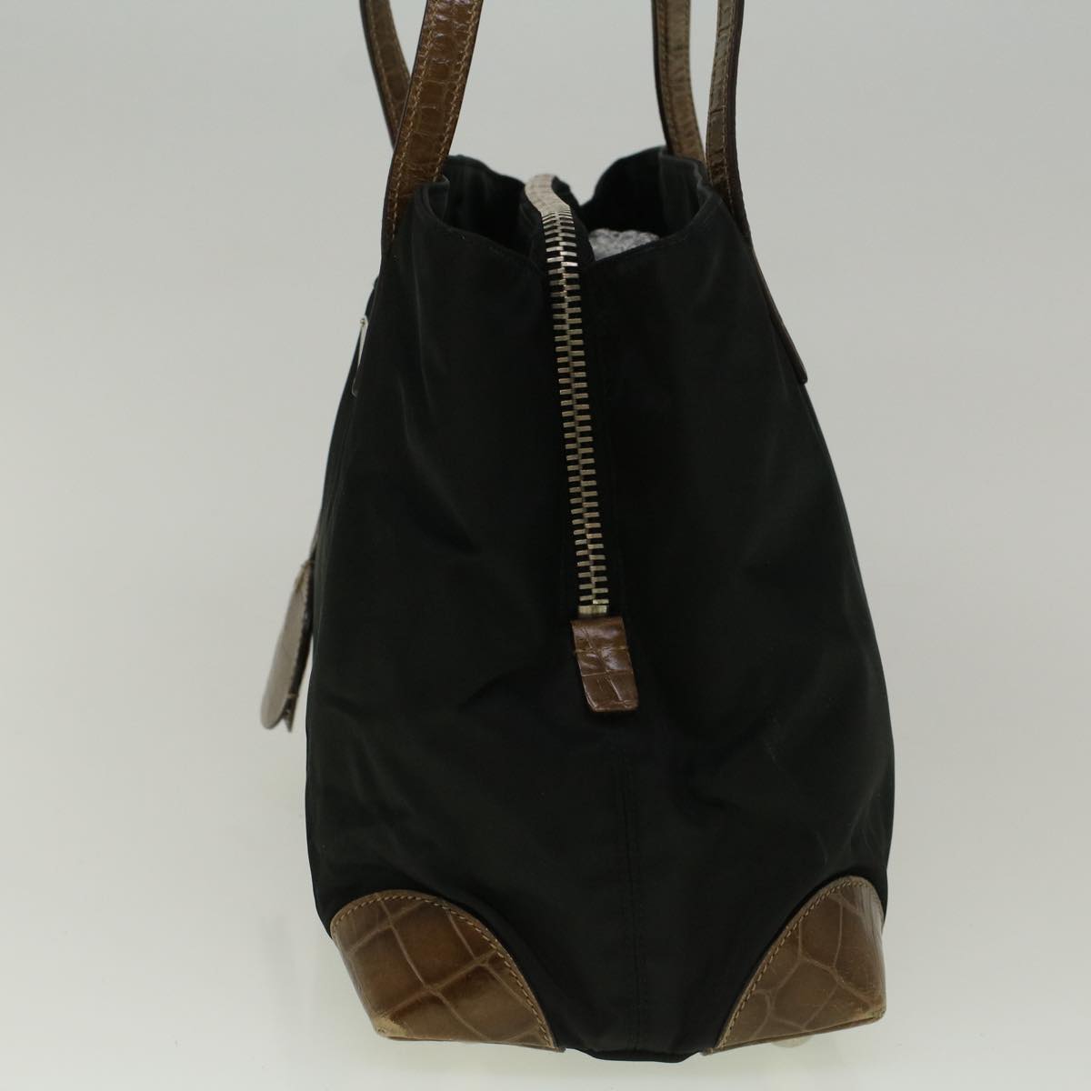 PRADA Hand Bag Nylon Black Auth 59229