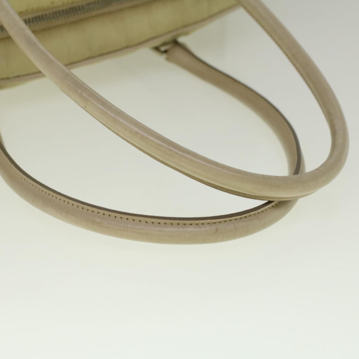 PRADA Hand Bag Nylon Cream Auth 59235