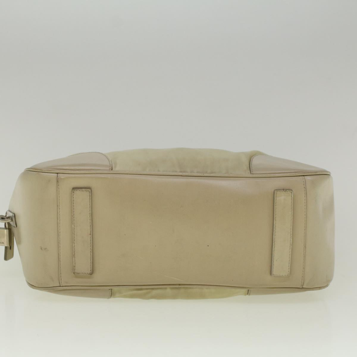PRADA Hand Bag Nylon Cream Auth 59235