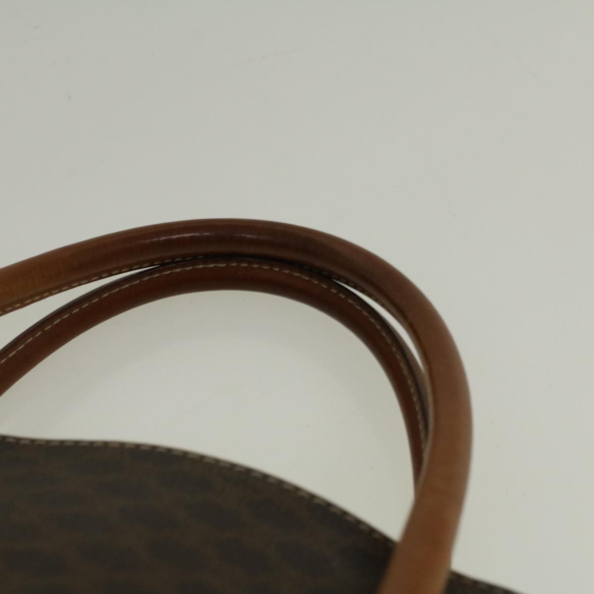 CELINE Macadam Canvas Hand Bag PVC Leather Brown Auth 59246
