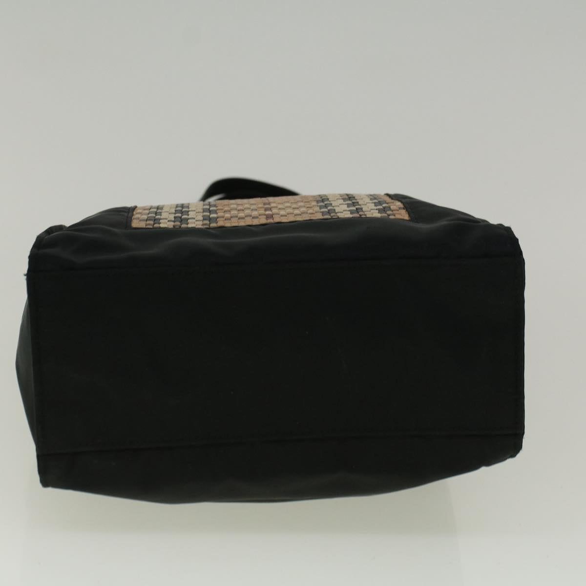 Burberrys Tote Bag Nylon Black Beige Auth 59251