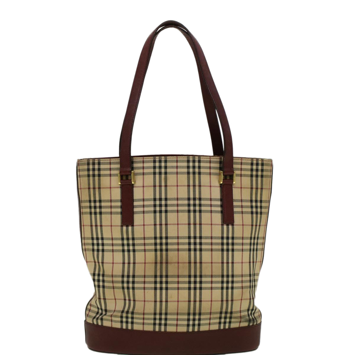 BURBERRY Nova Check Tote Bag Canvas Beige Auth 59255 - 0