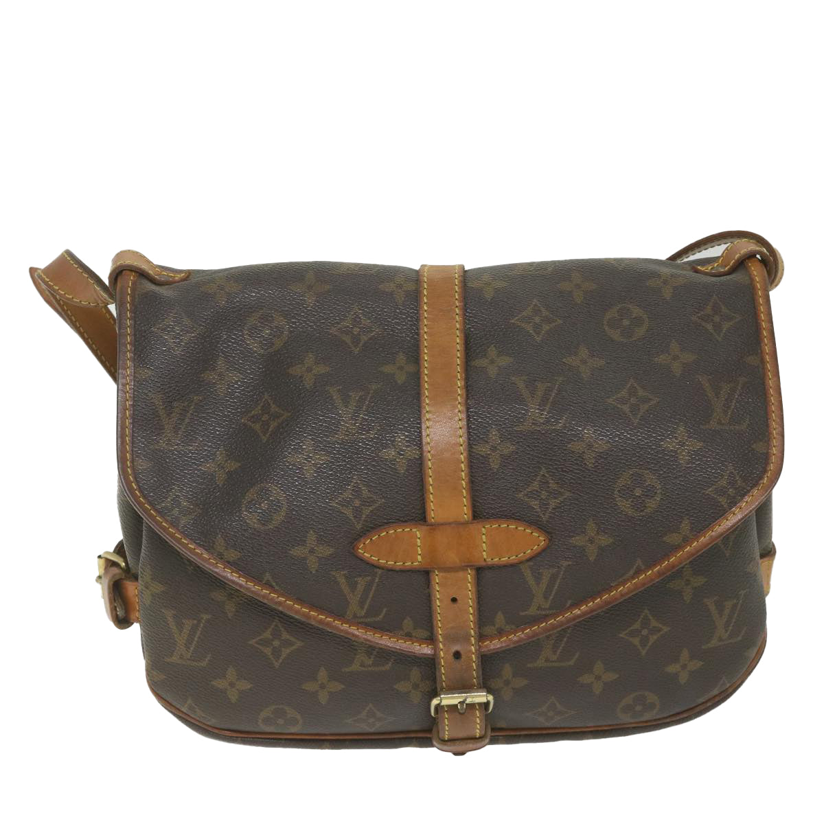 LOUIS VUITTON Monogram Saumur 30 Shoulder Bag M42256 LV Auth 59266