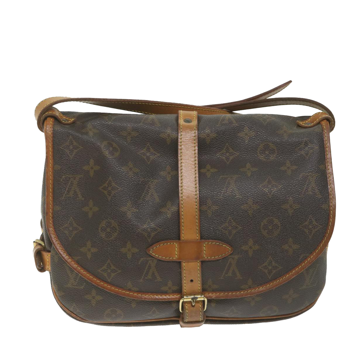 LOUIS VUITTON Monogram Saumur 30 Shoulder Bag M42256 LV Auth 59266