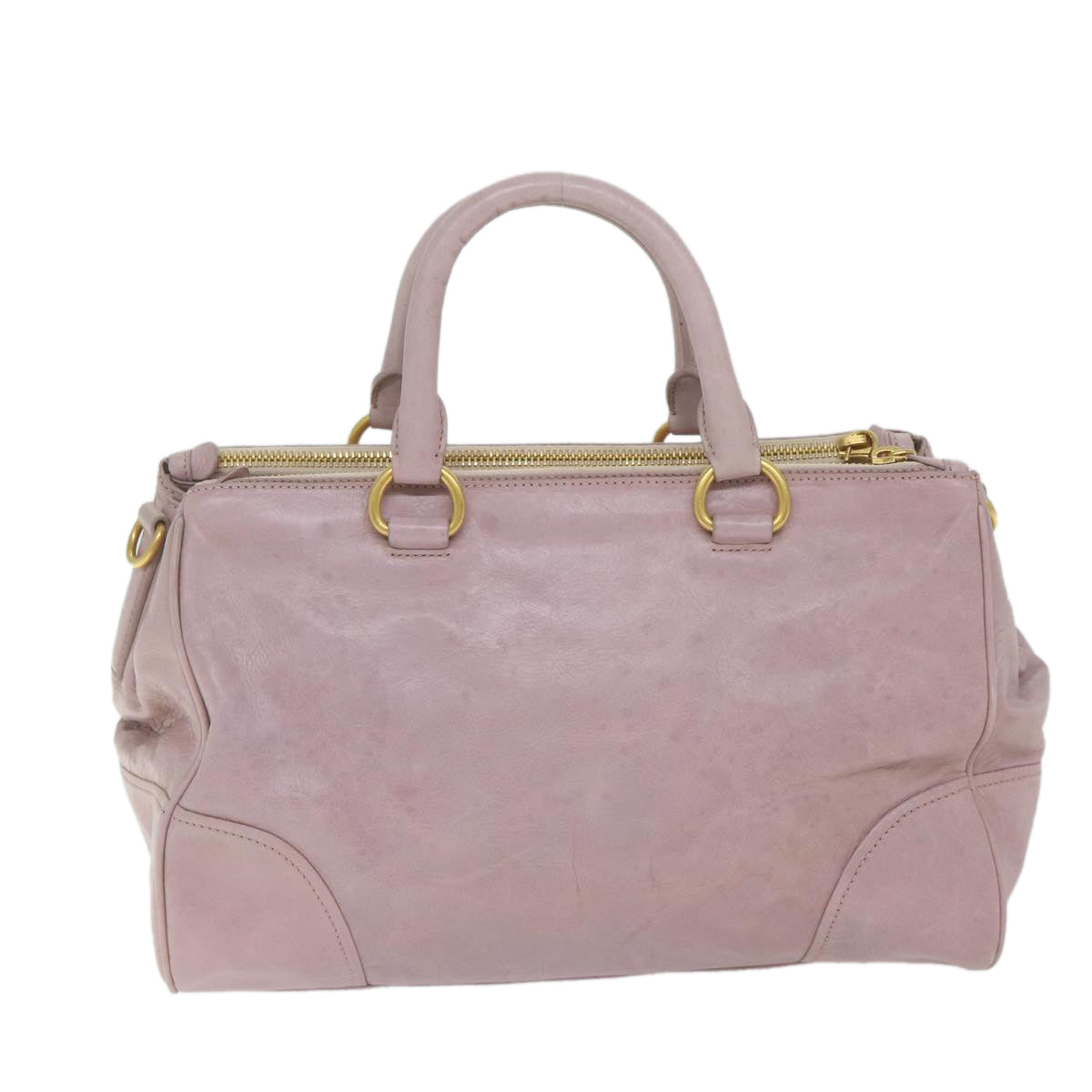 PRADA Hand Bag Leather Pink Auth 59267