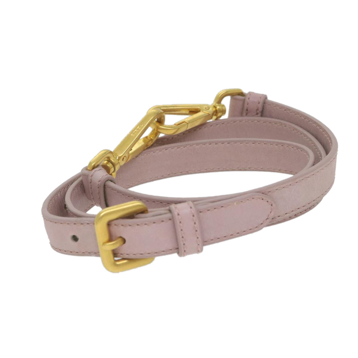 PRADA Adjustable Shoulder Strap Leather 37.8""-41.7"" Pink Auth 59268