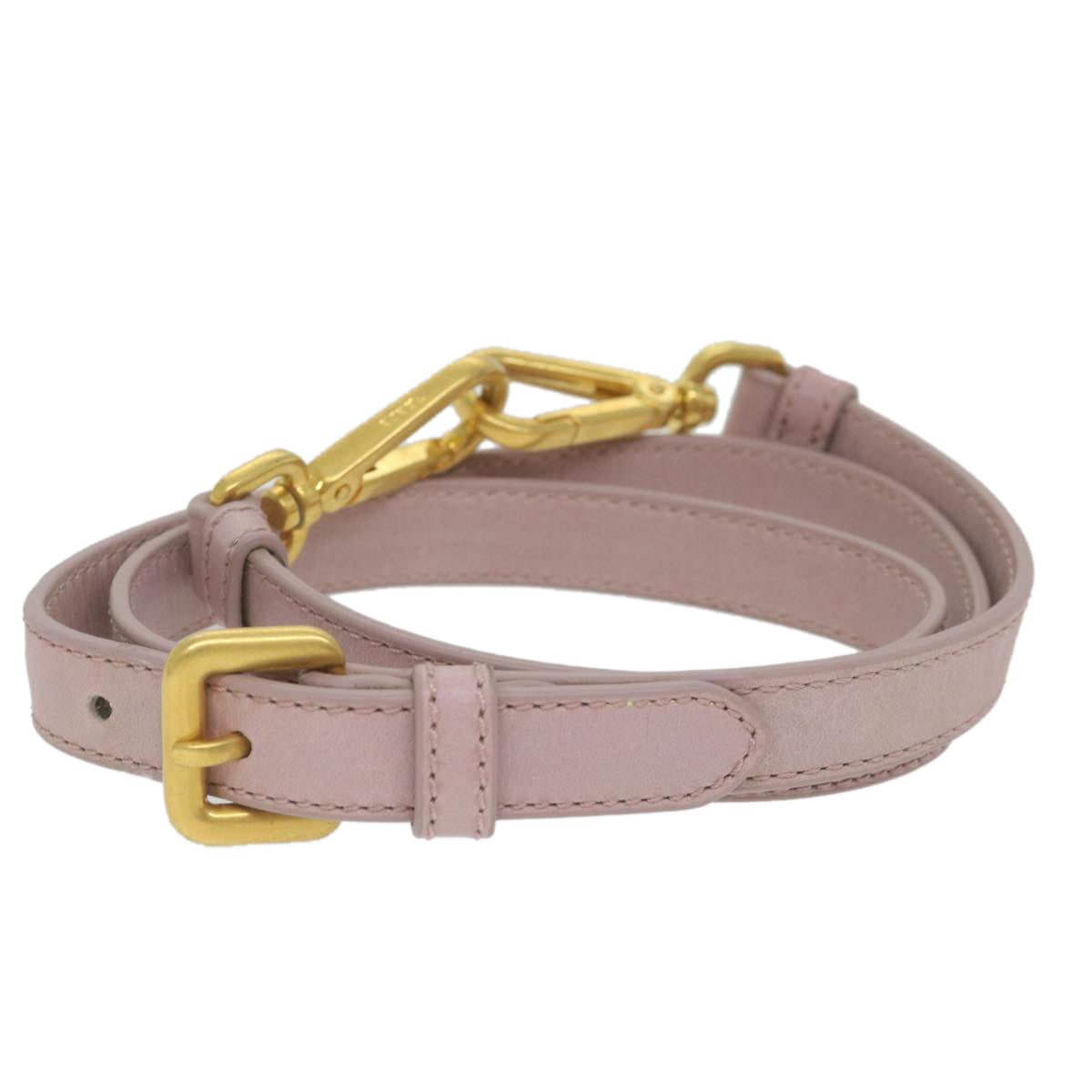 PRADA Adjustable Shoulder Strap Leather 37.8""-41.7"" Pink Auth 59268