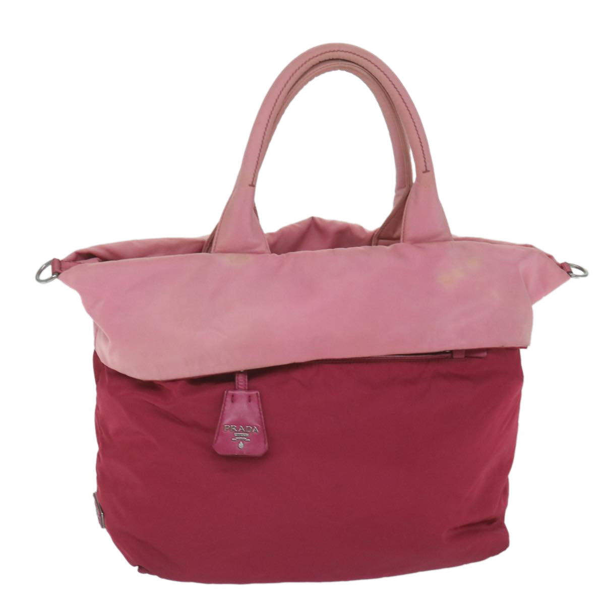 PRADA Hand Bag Nylon Reversible 2way Pink Auth 59269 - 0