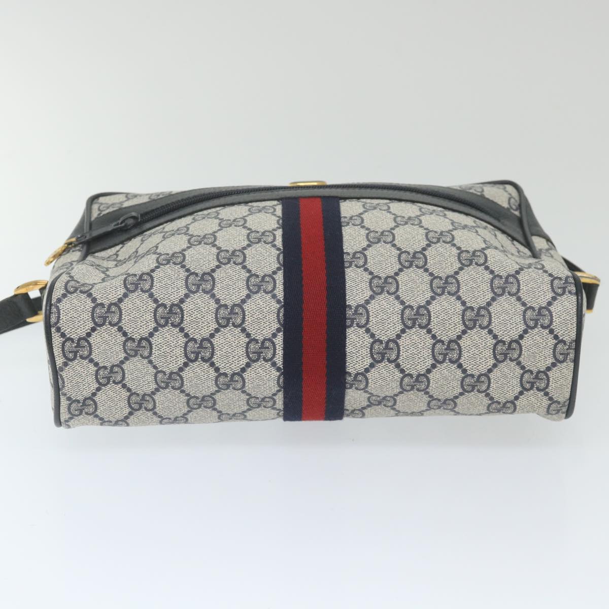 GUCCI GG Supreme Sherry Line Shoulder Bag Red Navy 56 02 005 Auth 59313