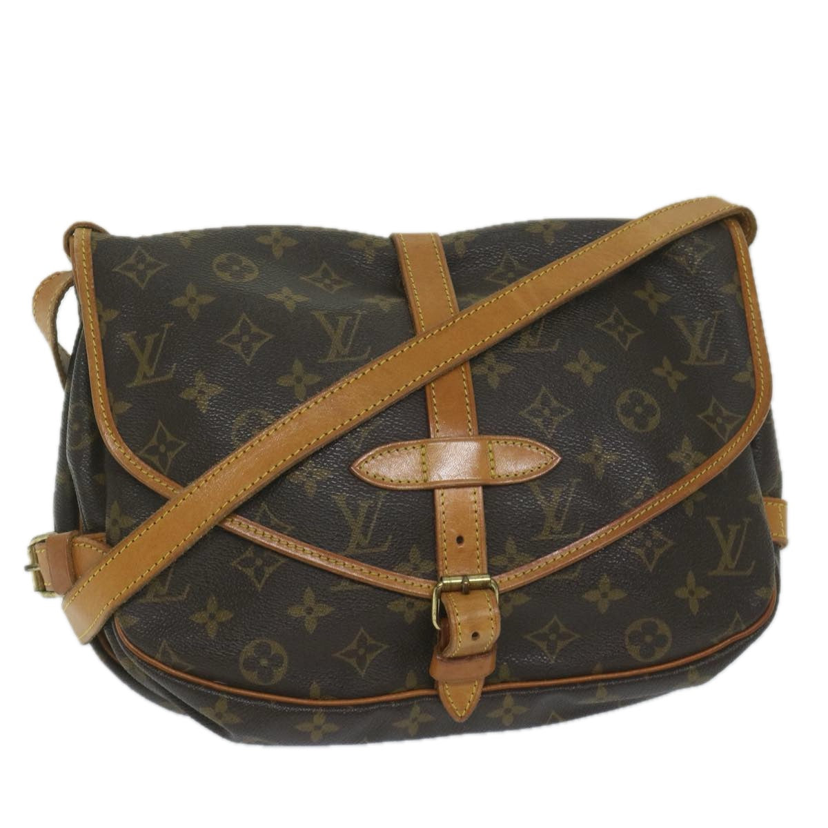 LOUIS VUITTON Monogram Saumur 30 Shoulder Bag M42256 LV Auth 59315