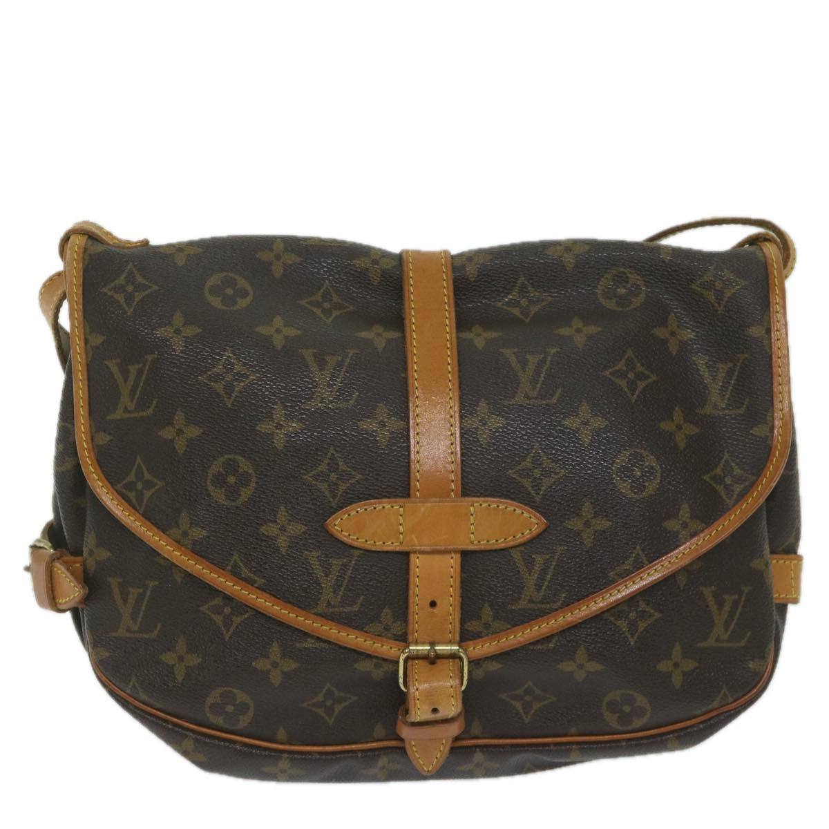 LOUIS VUITTON Monogram Saumur 30 Shoulder Bag M42256 LV Auth 59315