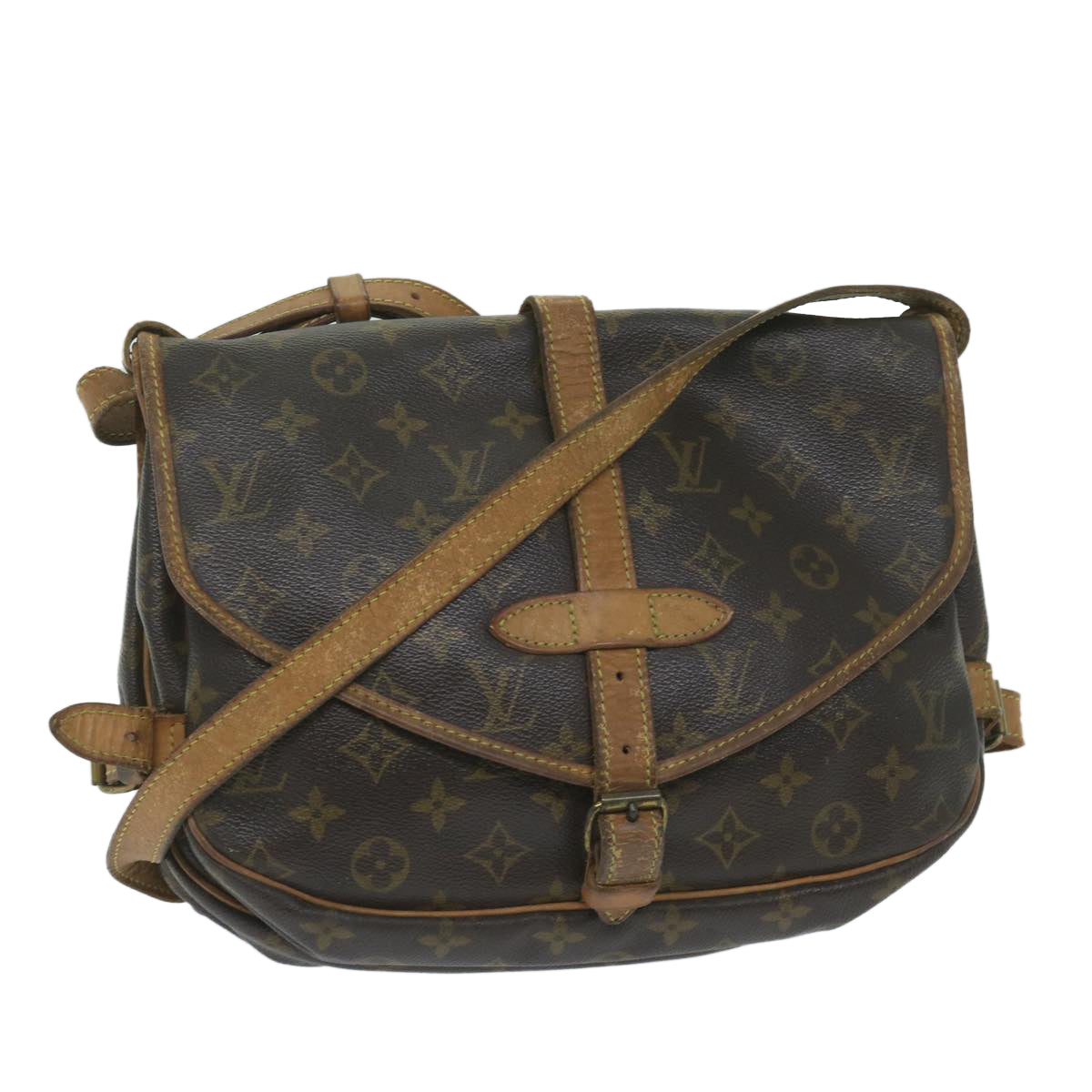 LOUIS VUITTON Monogram Saumur 30 Shoulder Bag M42256 LV Auth 59316