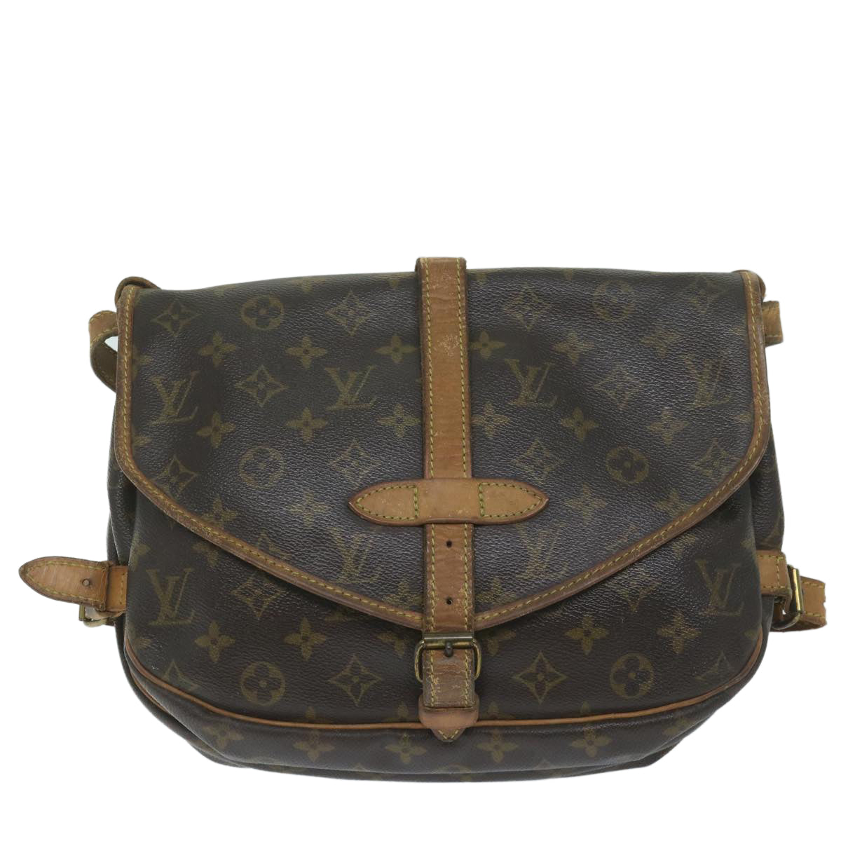 LOUIS VUITTON Monogram Saumur 30 Shoulder Bag M42256 LV Auth 59316