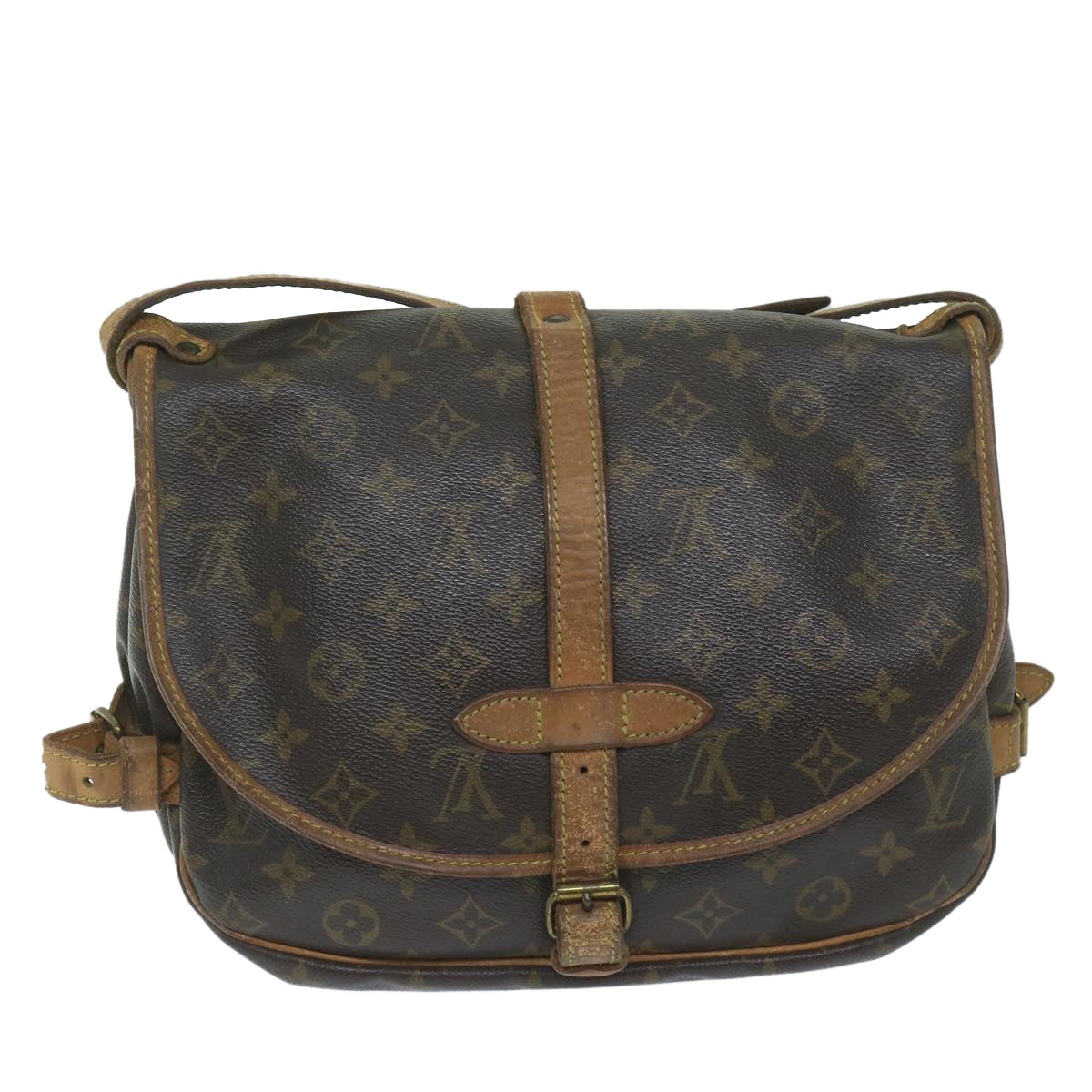 LOUIS VUITTON Monogram Saumur 30 Shoulder Bag M42256 LV Auth 59316