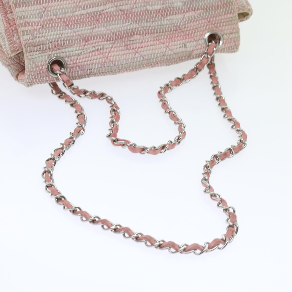 CHANEL Matelasse Chain Shoulder Bag Leather Pink CC Auth 59323A