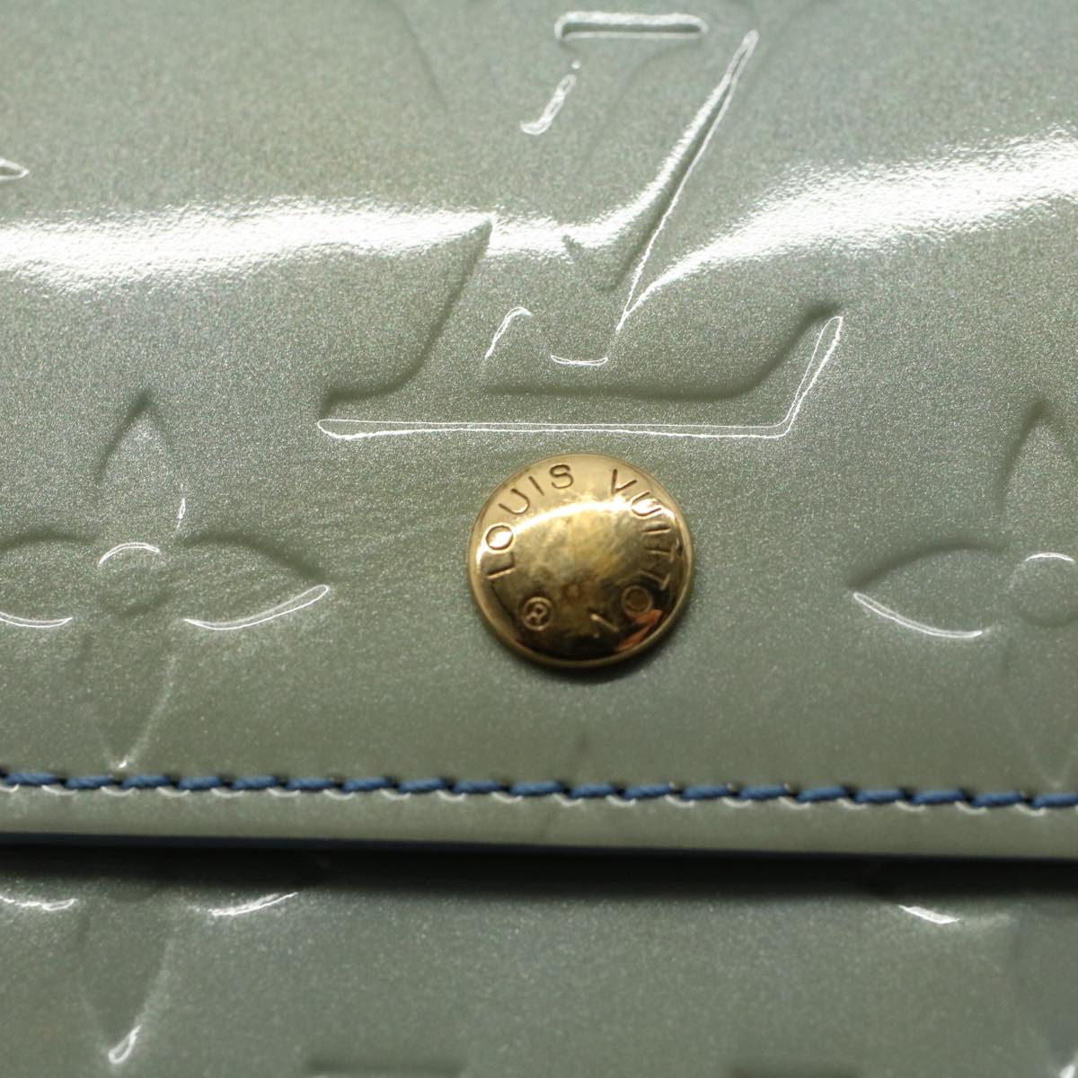 LOUIS VUITTON Monogram Vernis Green Cigarette Case Lavande LV Auth 59389