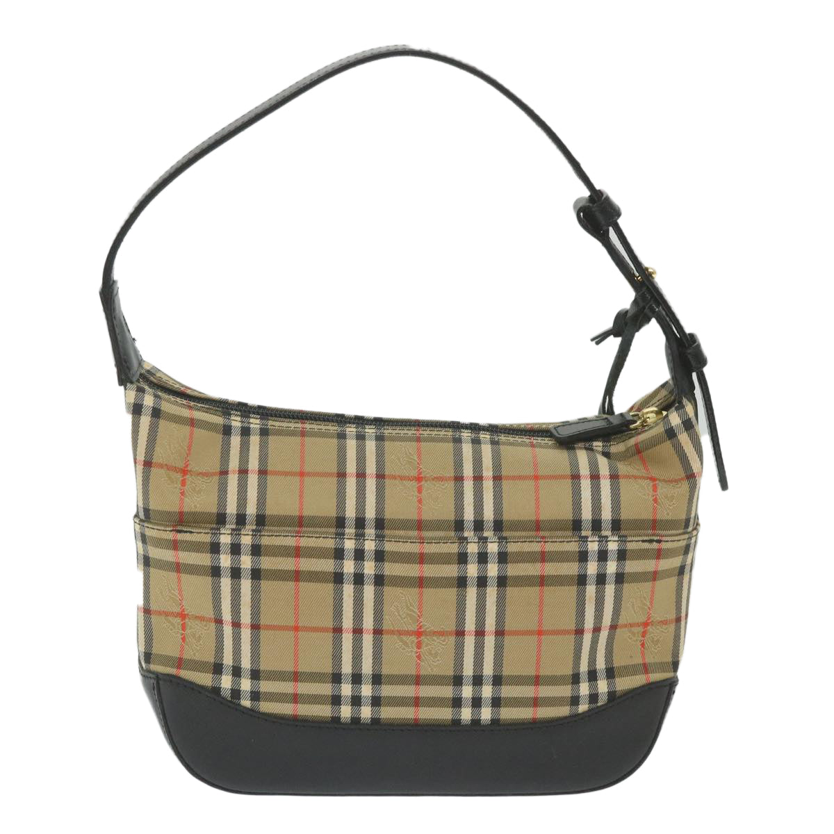 BURBERRY Nova Check Hand Bag Nylon Canvas Beige Auth 59409 - 0