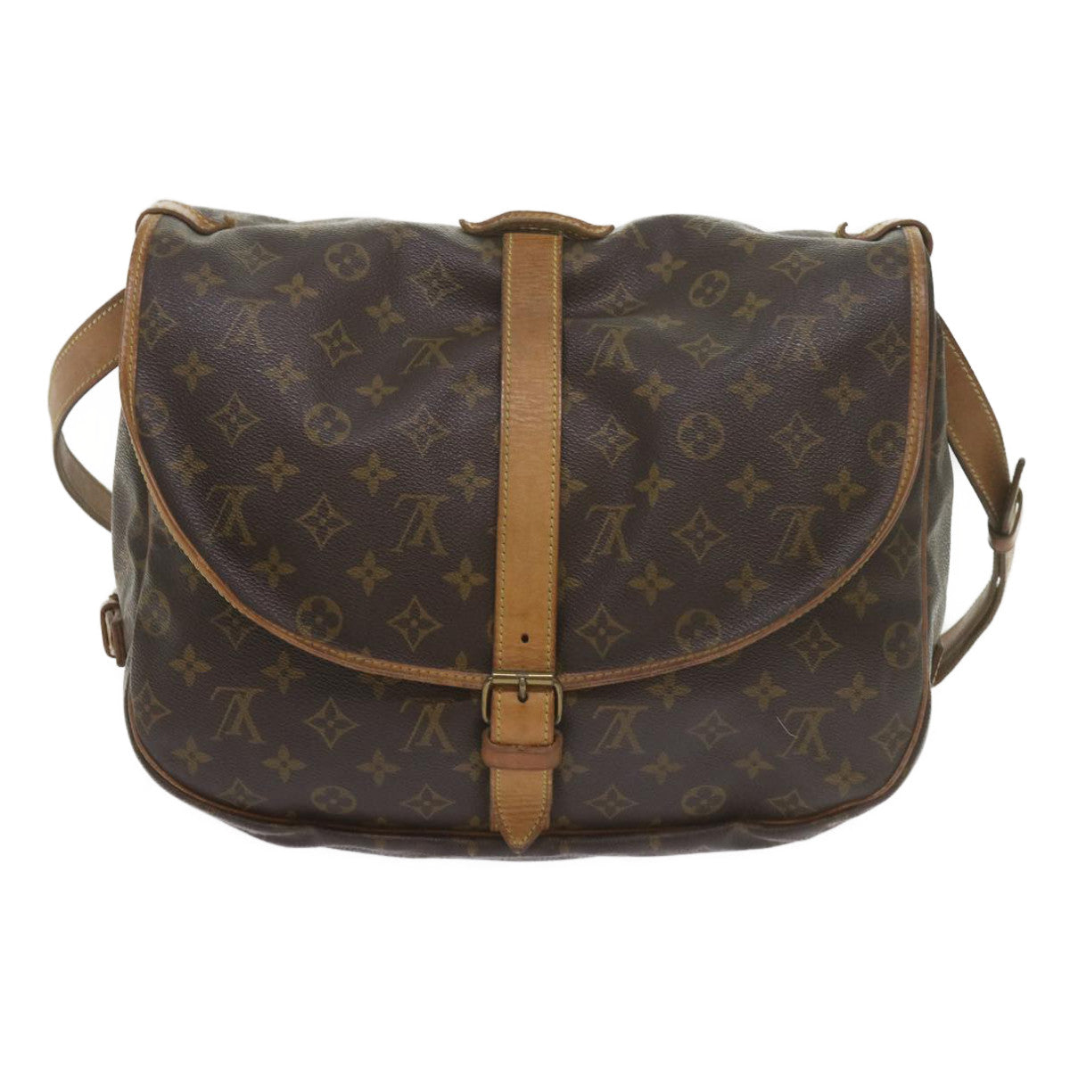 LOUIS VUITTON Monogram Saumur 35 Shoulder Bag M42254 LV Auth 59421