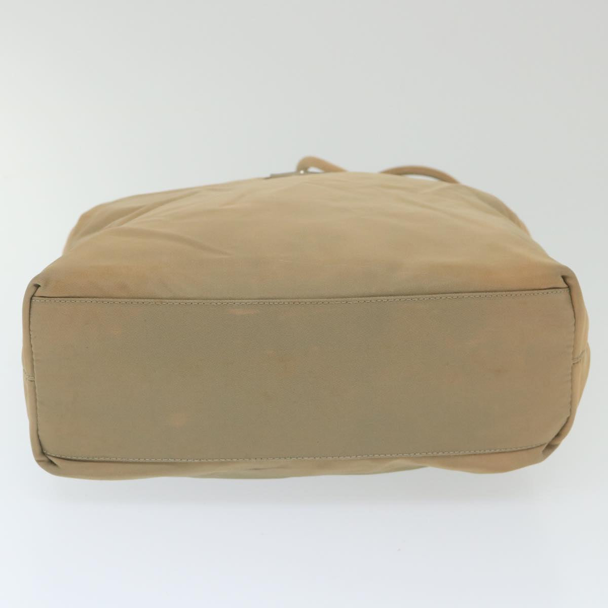 PRADA Hand Bag Nylon Beige Auth 59455
