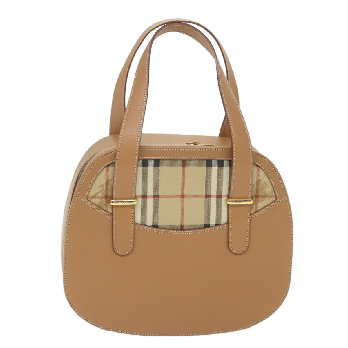 Burberrys Hand Bag Leather Beige Auth 59466