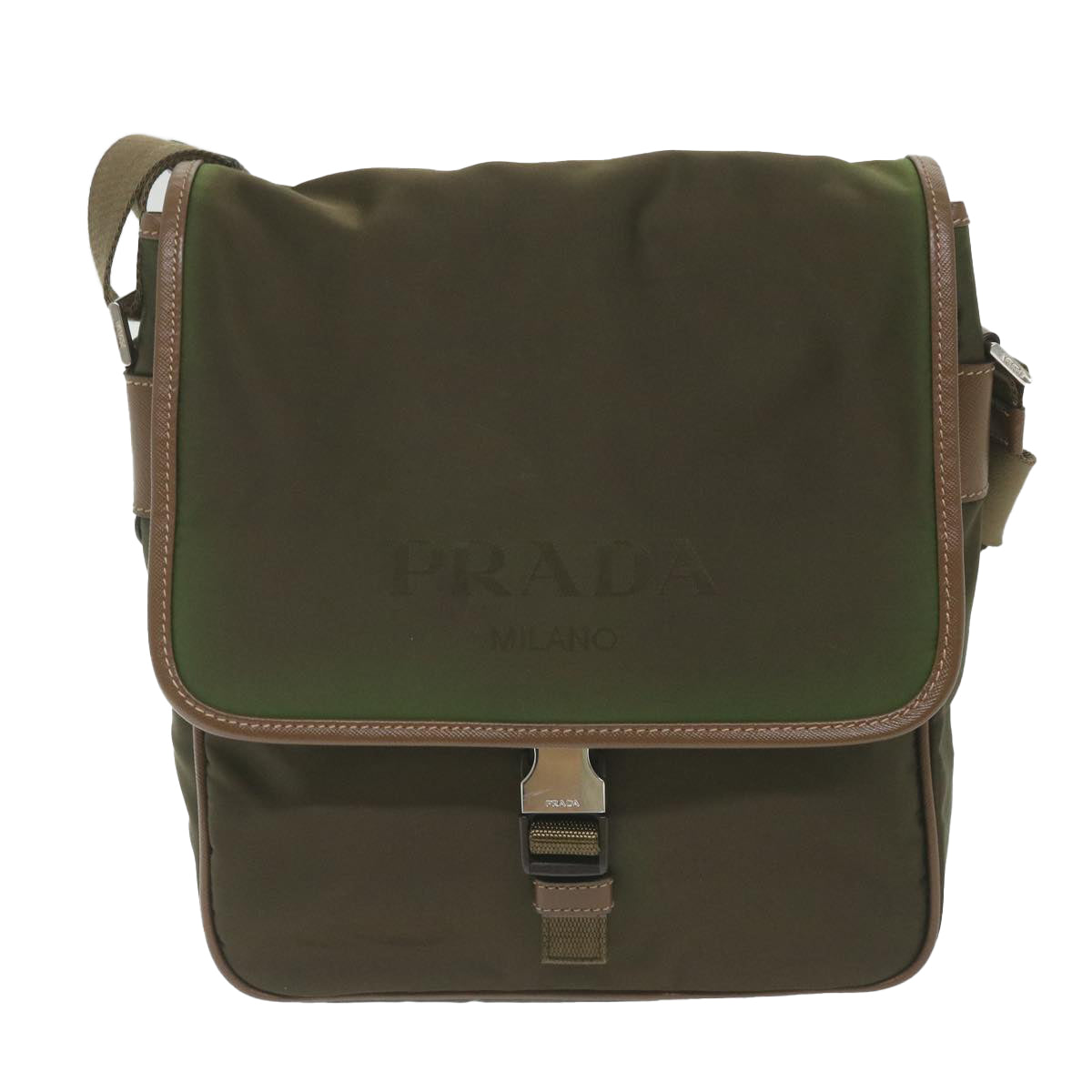 PRADA Shoulder Bag Nylon Khaki Auth 59476