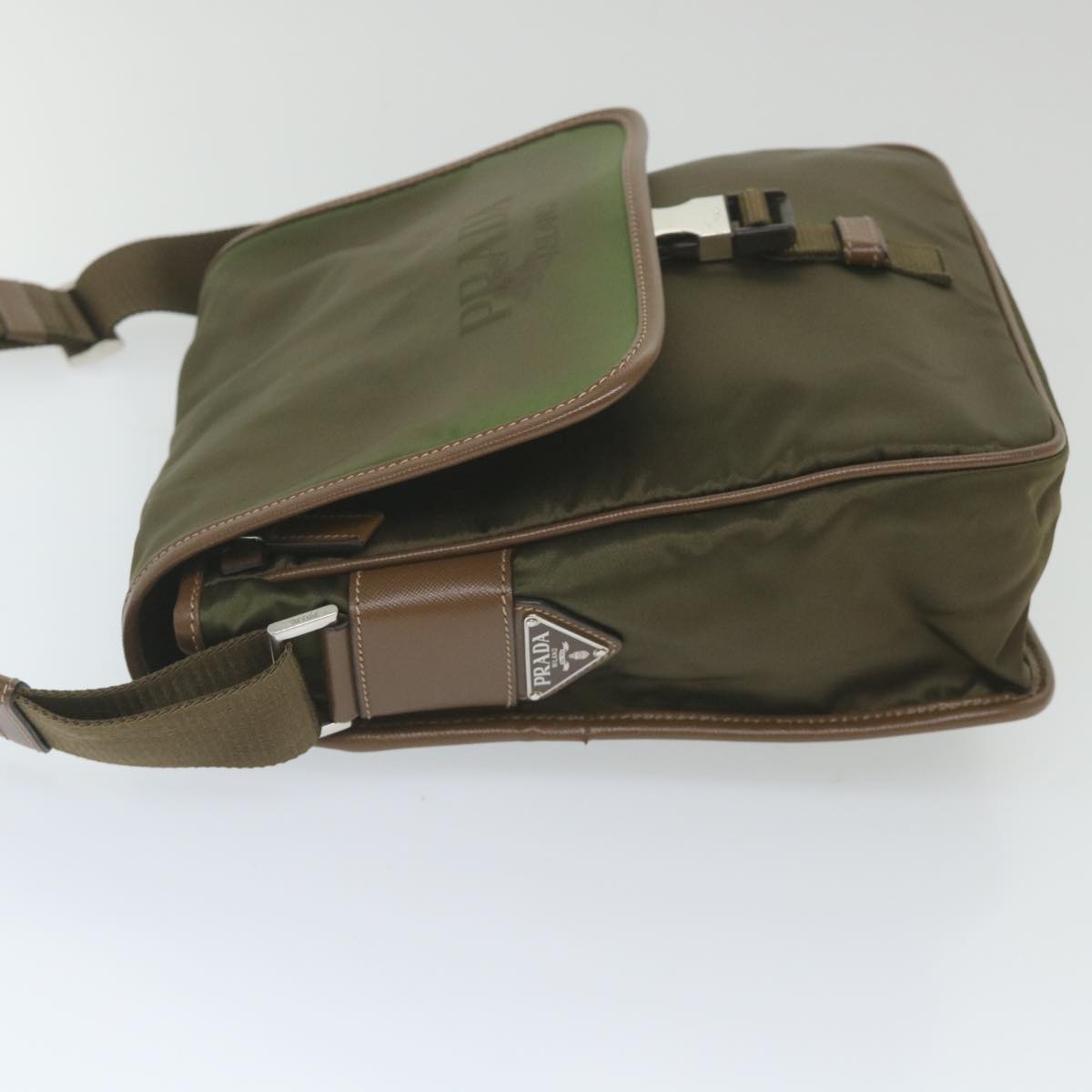 PRADA Shoulder Bag Nylon Khaki Auth 59476