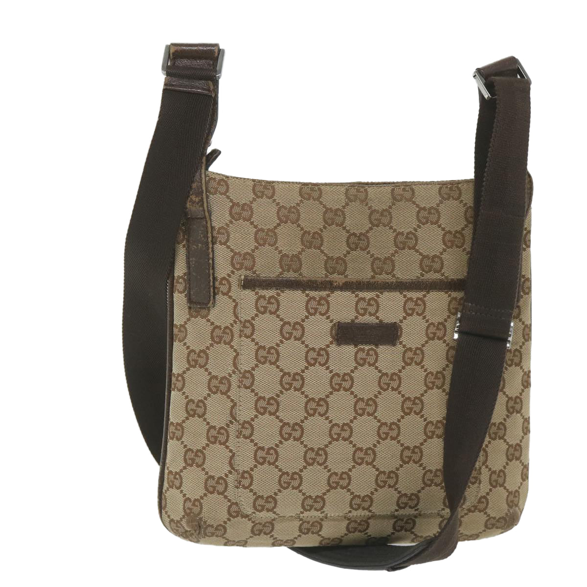 GUCCI GG Canvas Shoulder Bag Beige 122793 Auth 59478