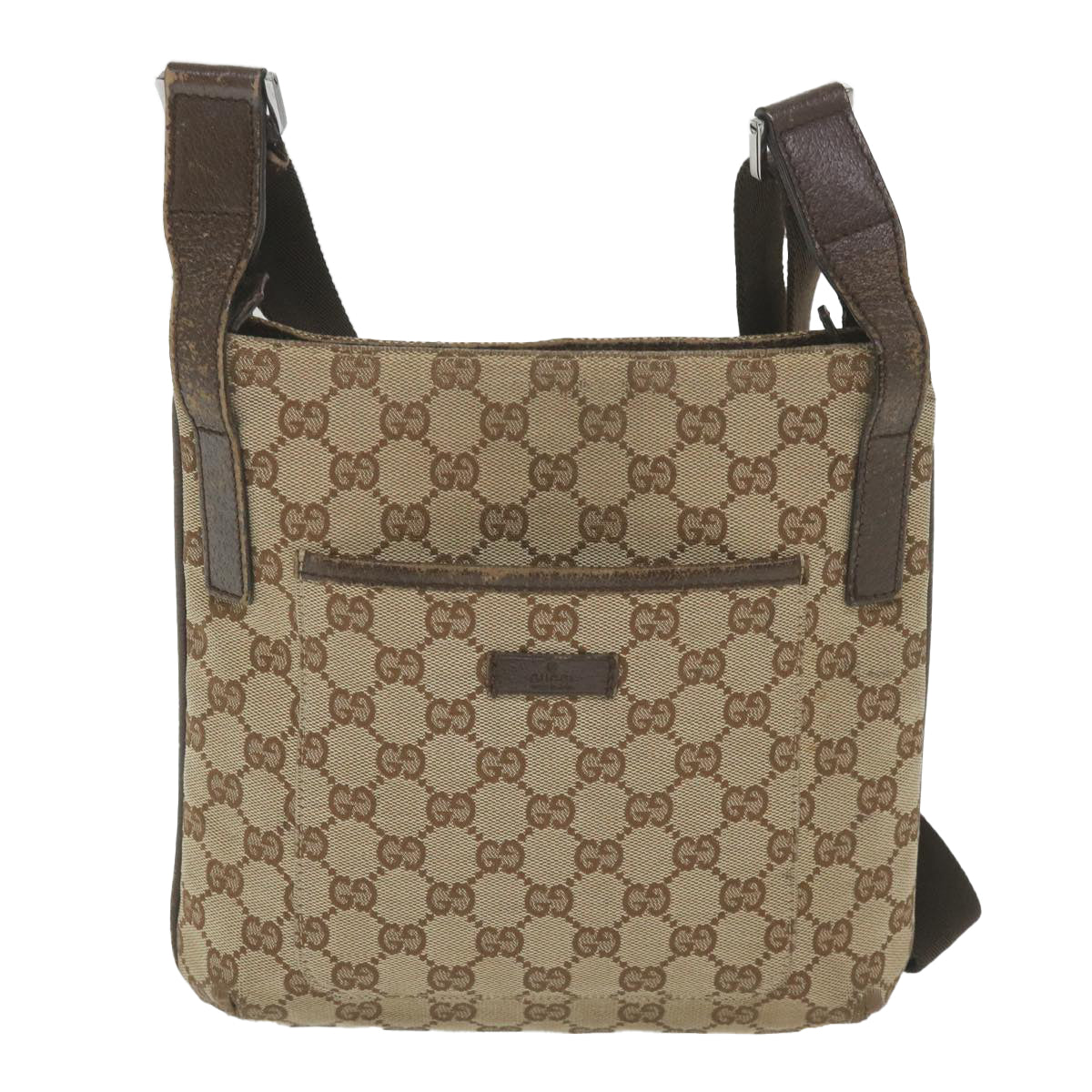 GUCCI GG Canvas Shoulder Bag Beige 122793 Auth 59478