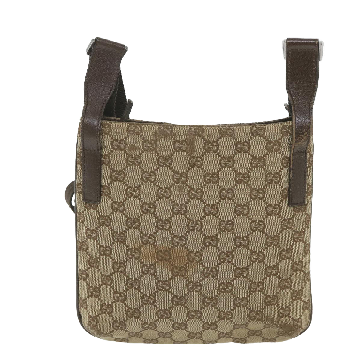 GUCCI GG Canvas Shoulder Bag Beige 122793 Auth 59478 - 0