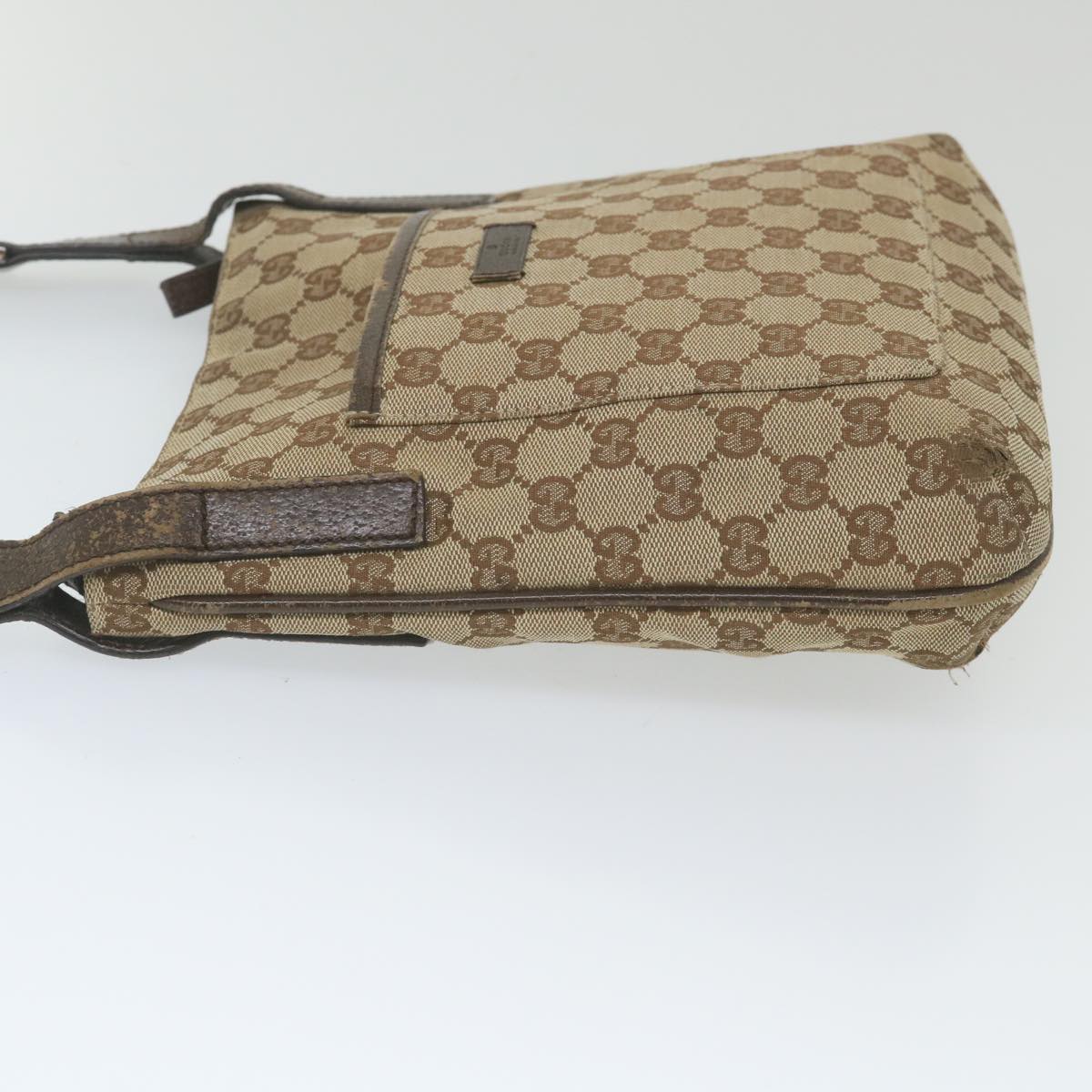 GUCCI GG Canvas Shoulder Bag Beige 122793 Auth 59478