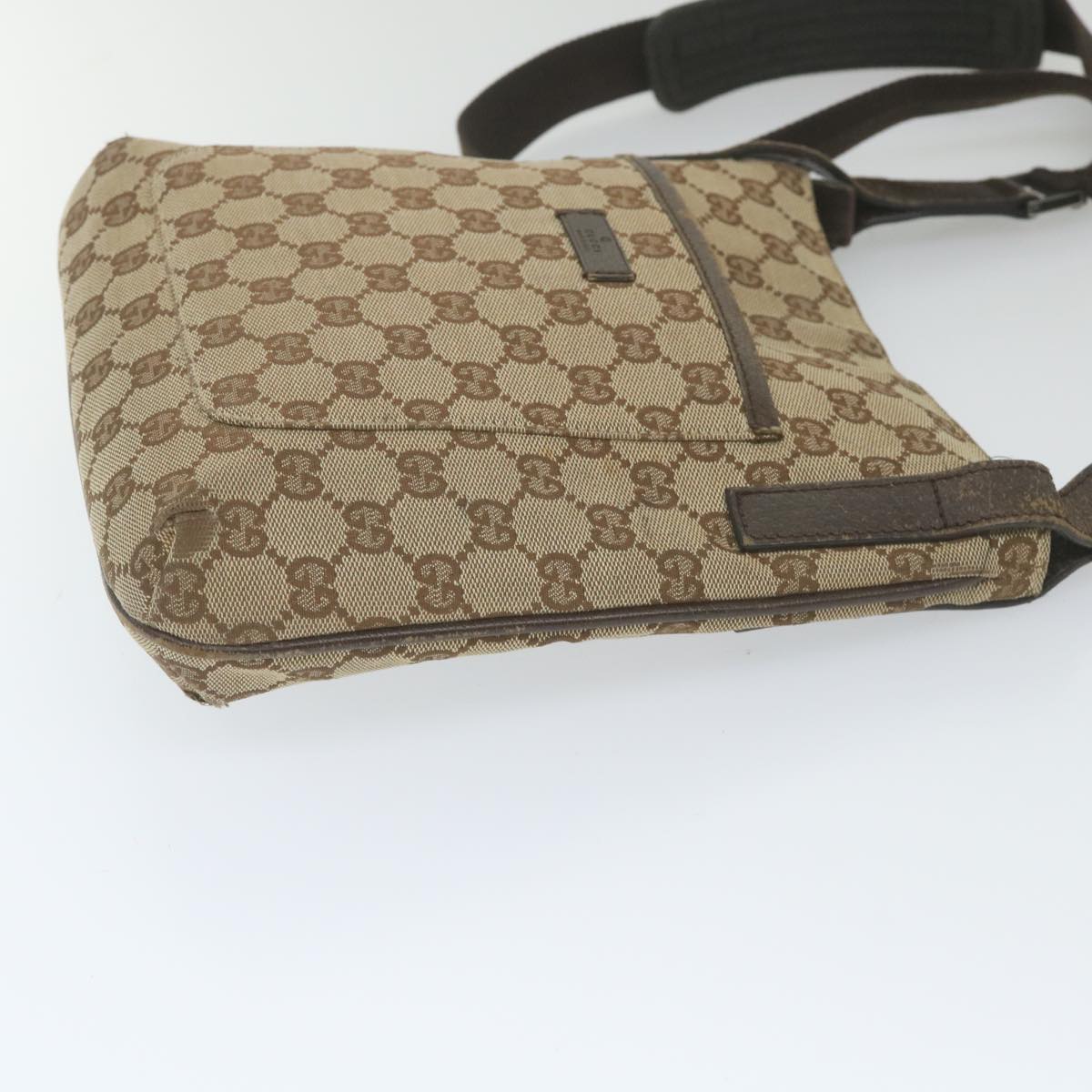 GUCCI GG Canvas Shoulder Bag Beige 122793 Auth 59478