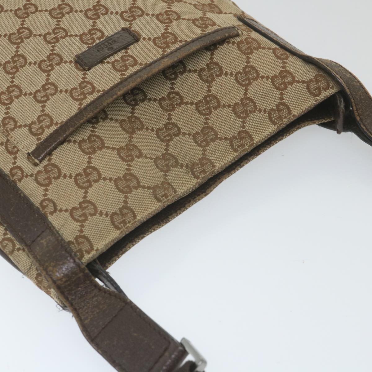 GUCCI GG Canvas Shoulder Bag Beige 122793 Auth 59478