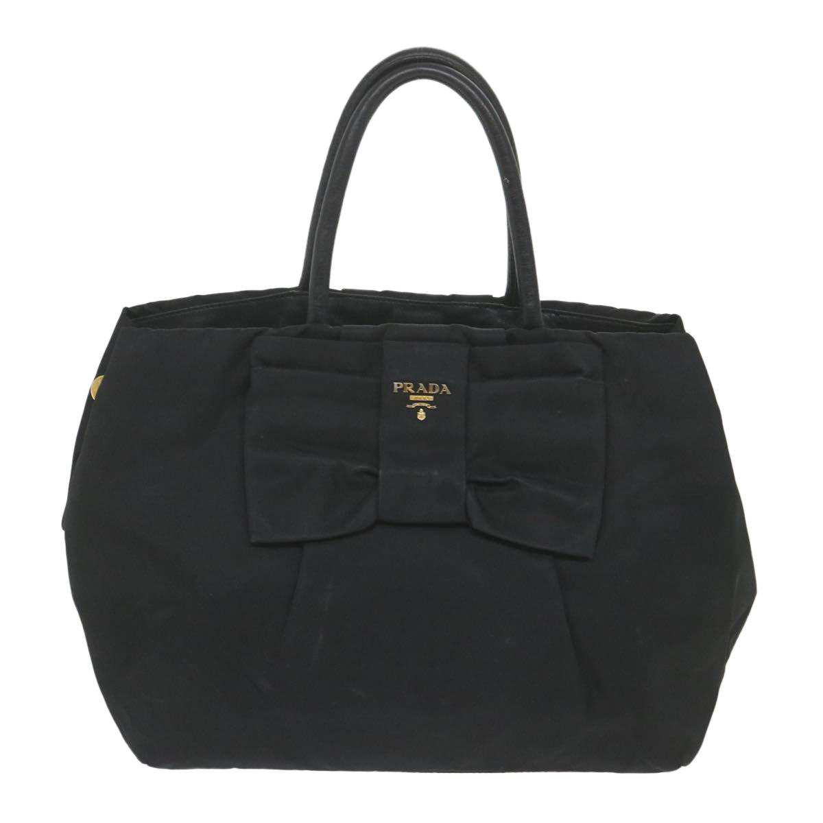 PRADA Hand Bag Nylon Black Auth 59480