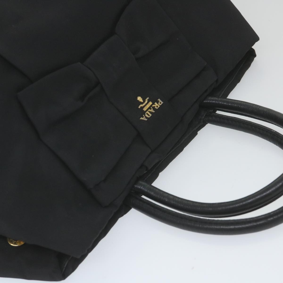 PRADA Hand Bag Nylon Black Auth 59480