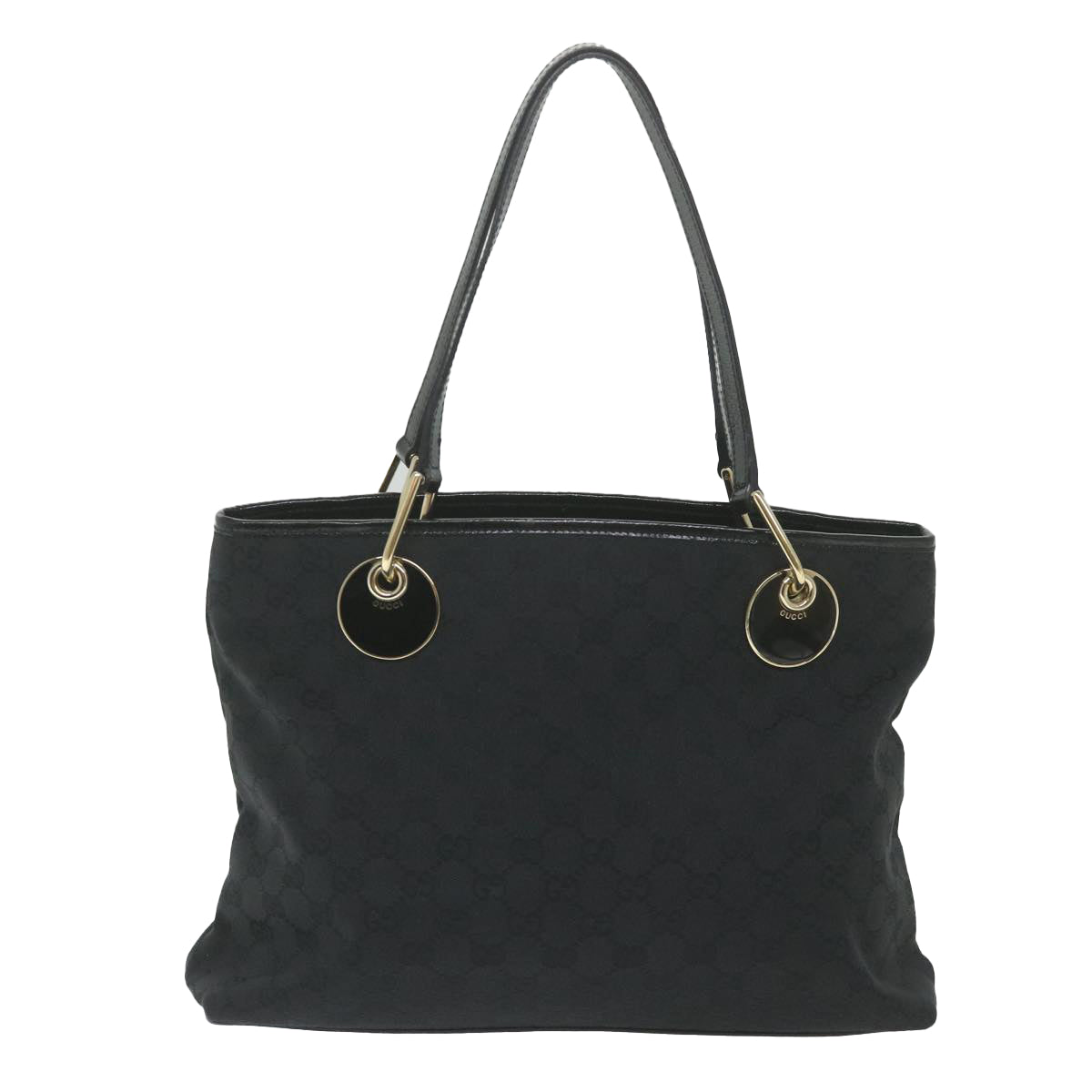 GUCCI GG Canvas Tote Bag Black 120837 Auth 59482