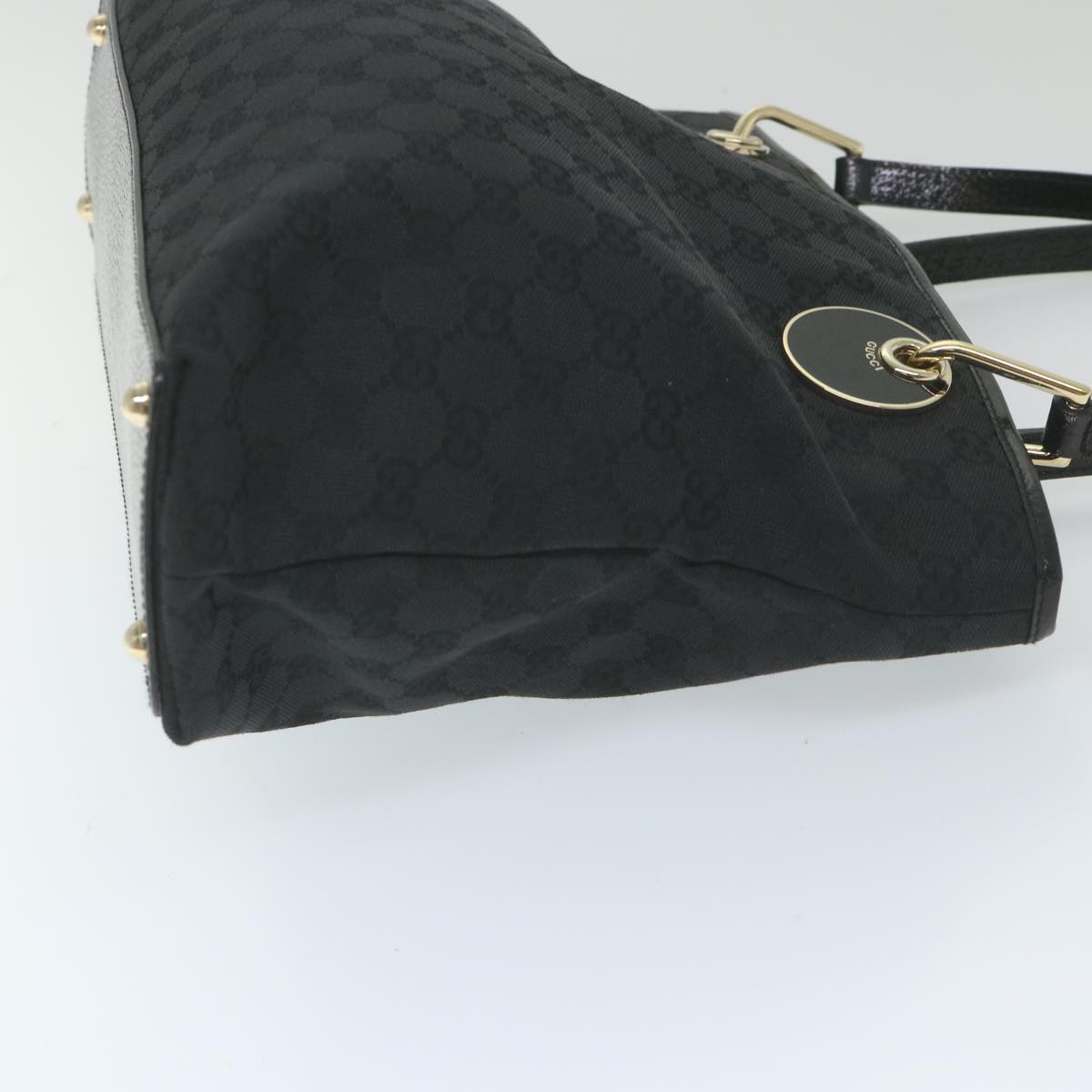 GUCCI GG Canvas Tote Bag Black 120837 Auth 59482