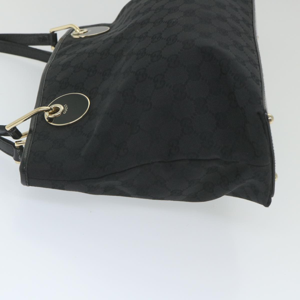 GUCCI GG Canvas Tote Bag Black 120837 Auth 59482