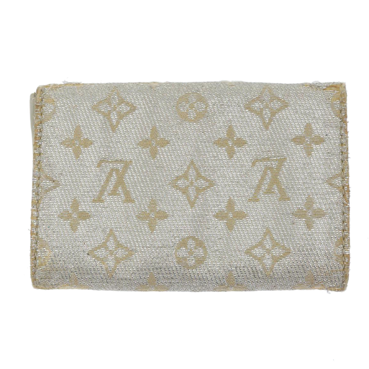 LOUIS VUITTON Monogram Shine Porte Monnaie Coin Purse Silver M92369 Auth 59483