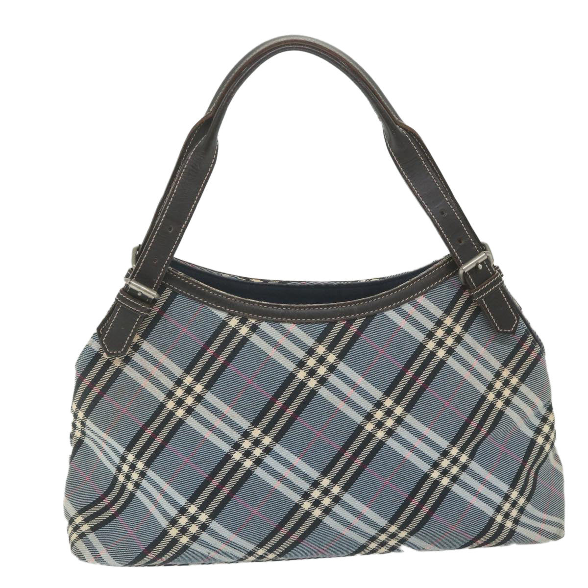 BURBERRY Nova Check Blue Label Shoulder Bag Nylon Canvas Blue Auth 59504 - 0