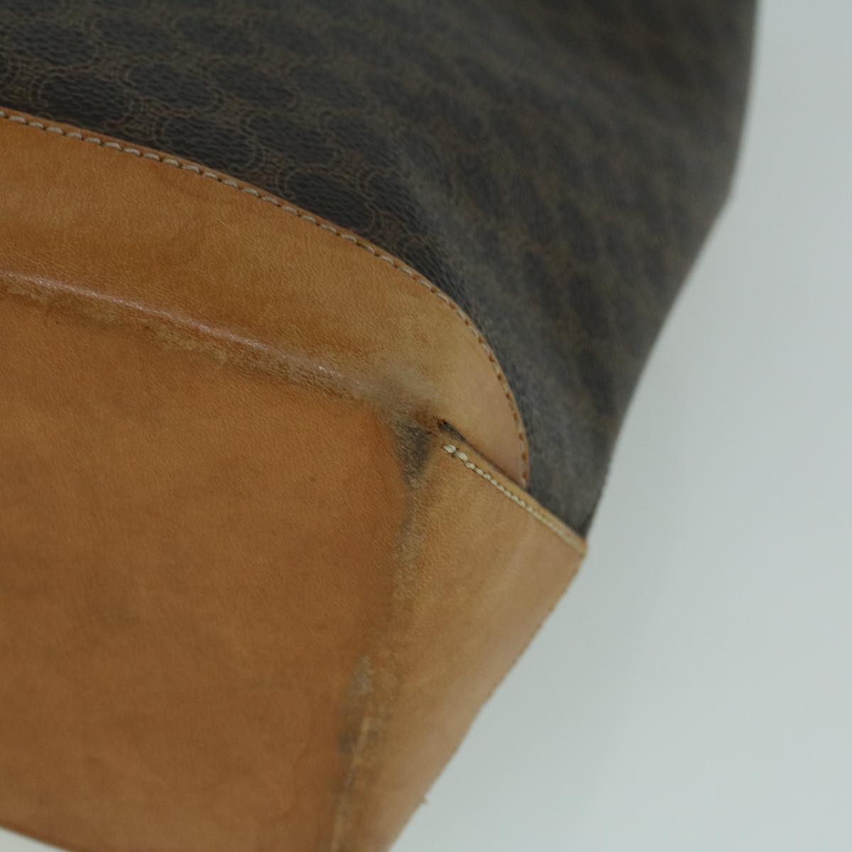 CELINE Macadam Canvas Hand Bag PVC Leather Brown Auth 59527