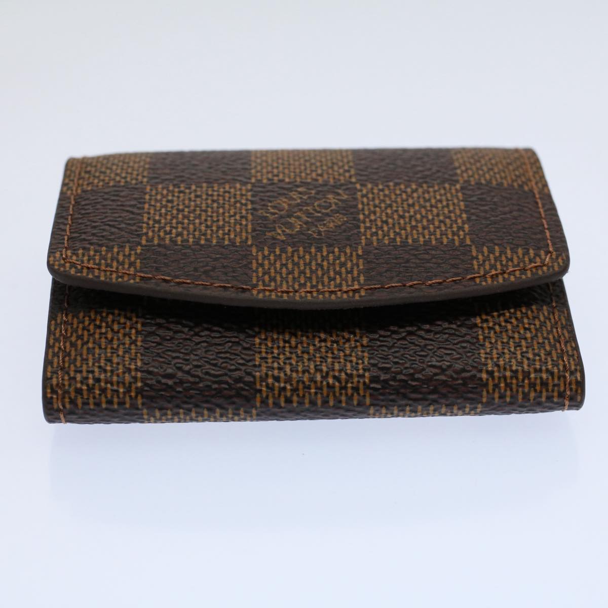 LOUIS VUITTON Damier Ebene Buton De Manchette Cuff Case M64600 LV Auth 59536