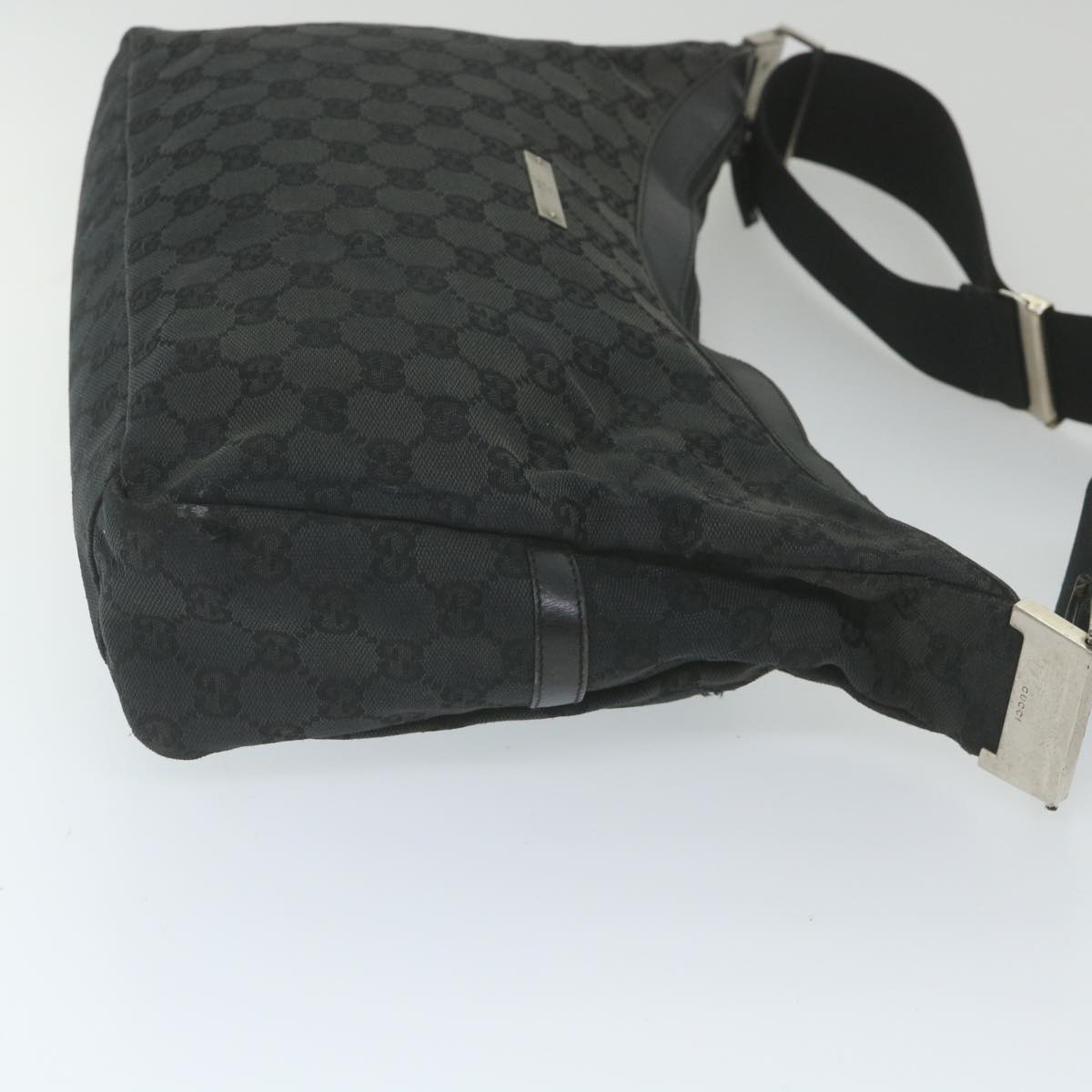 GUCCI GG Canvas Shoulder Bag Black 019 0432 002058 Auth 59550