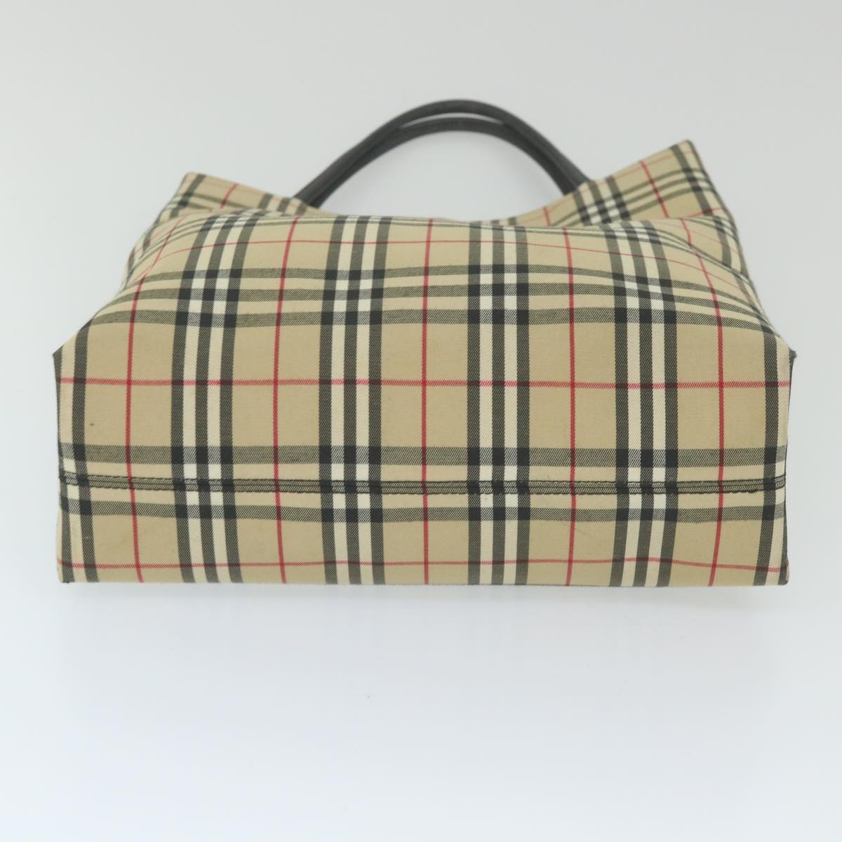 BURBERRY Nova Check Hand Bag Nylon Beige Auth 59551