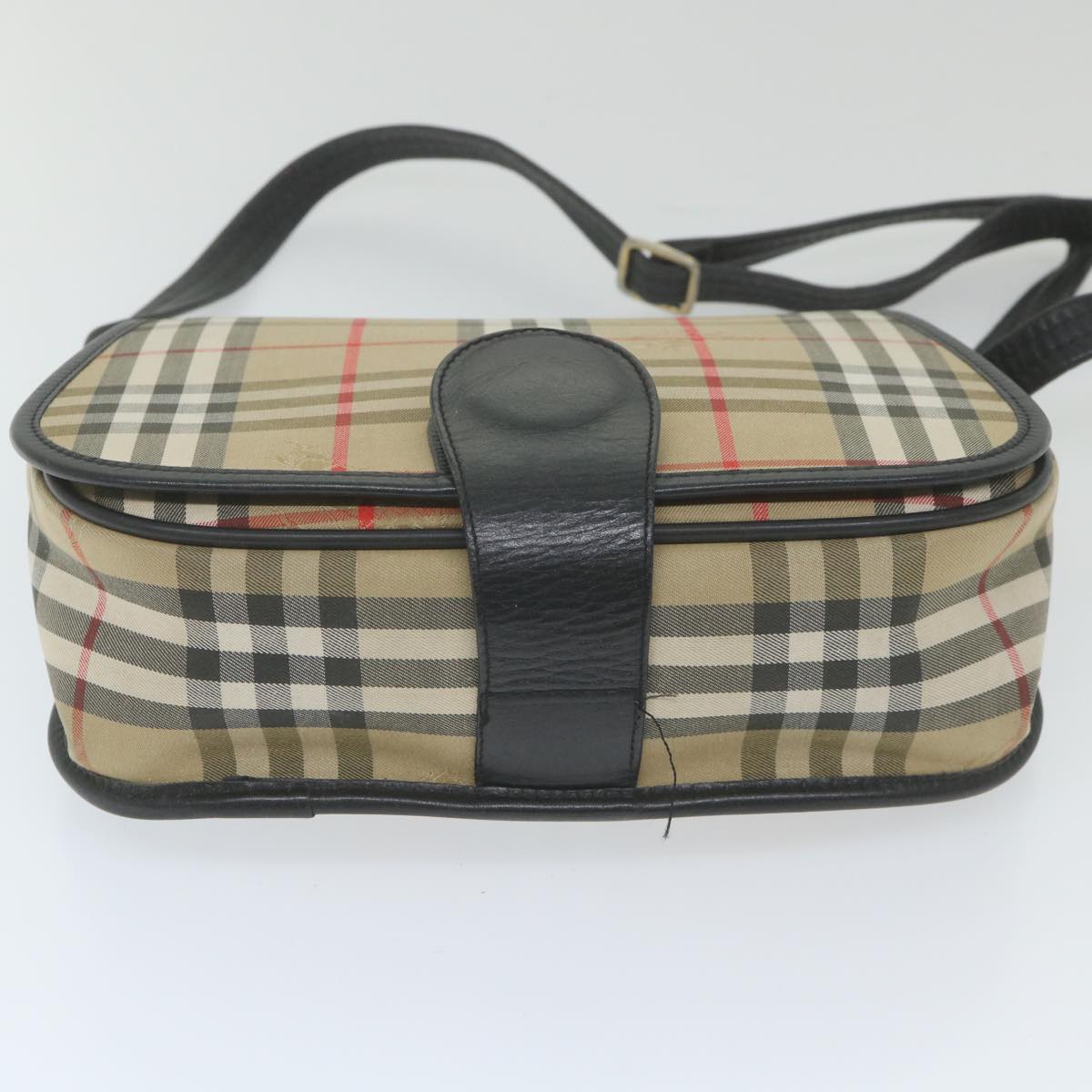 BURBERRY Nova Check Shoulder Bag Nylon Canvas Beige Auth 59561