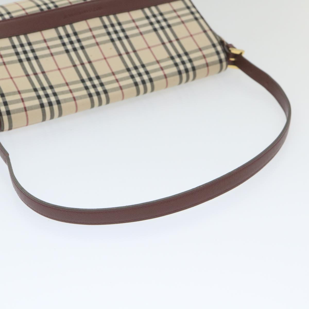 BURBERRY Nova Check Shoulder Bag Nylon Beige Auth 59564