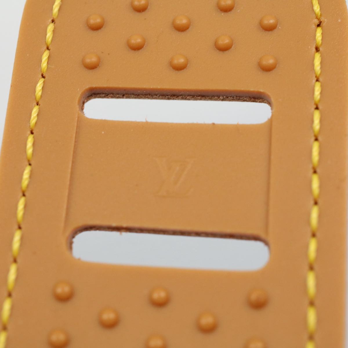 LOUIS VUITTON Shoulder Pads Strap Leather 3Set Beige LV Auth 59576