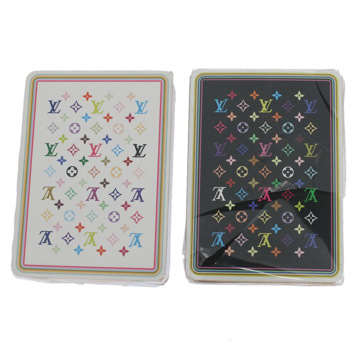 LOUIS VUITTON Monogram Multicolor Playing Cards Black White LV Auth 59577S