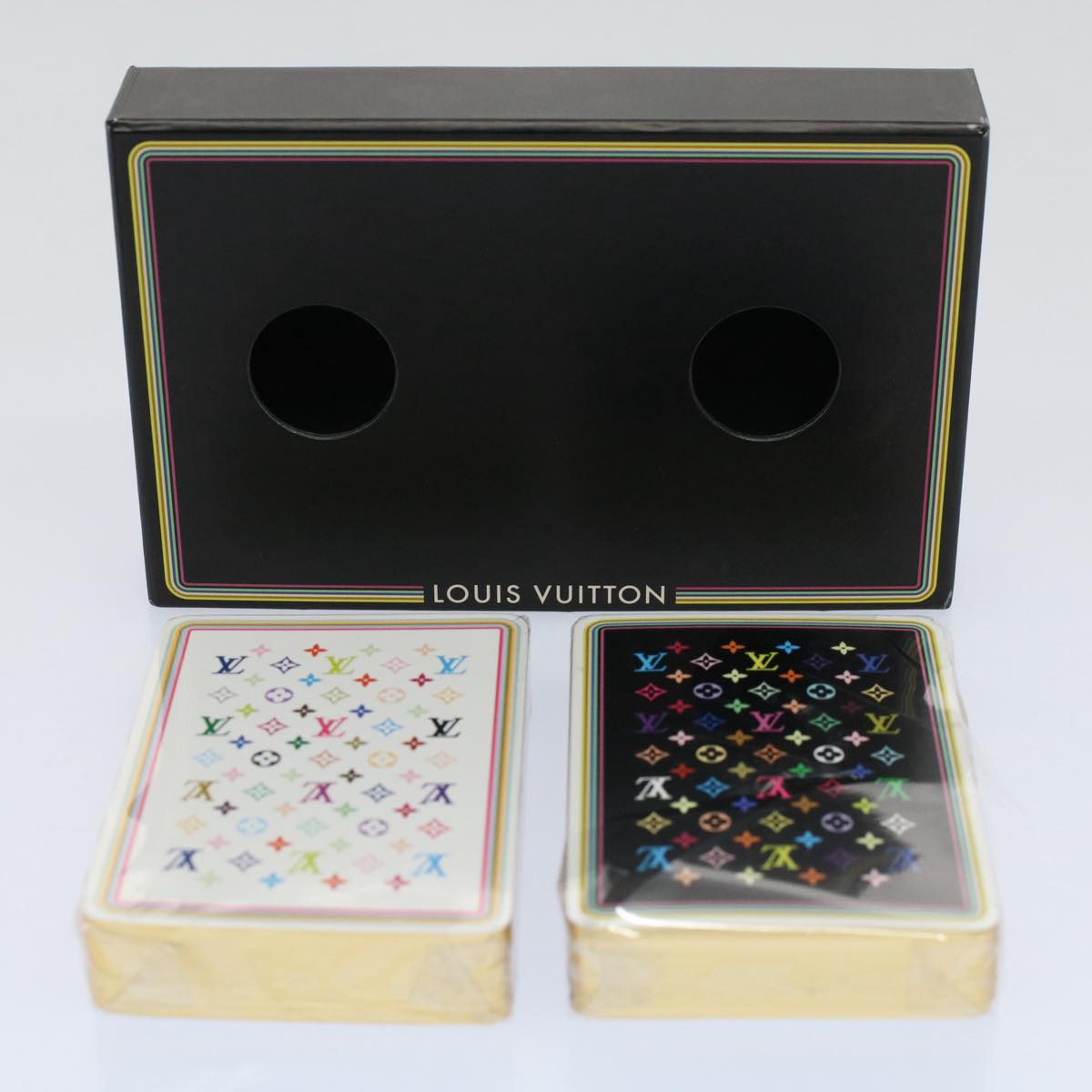 LOUIS VUITTON Monogram Multicolor Playing Cards Black White LV Auth 59577S