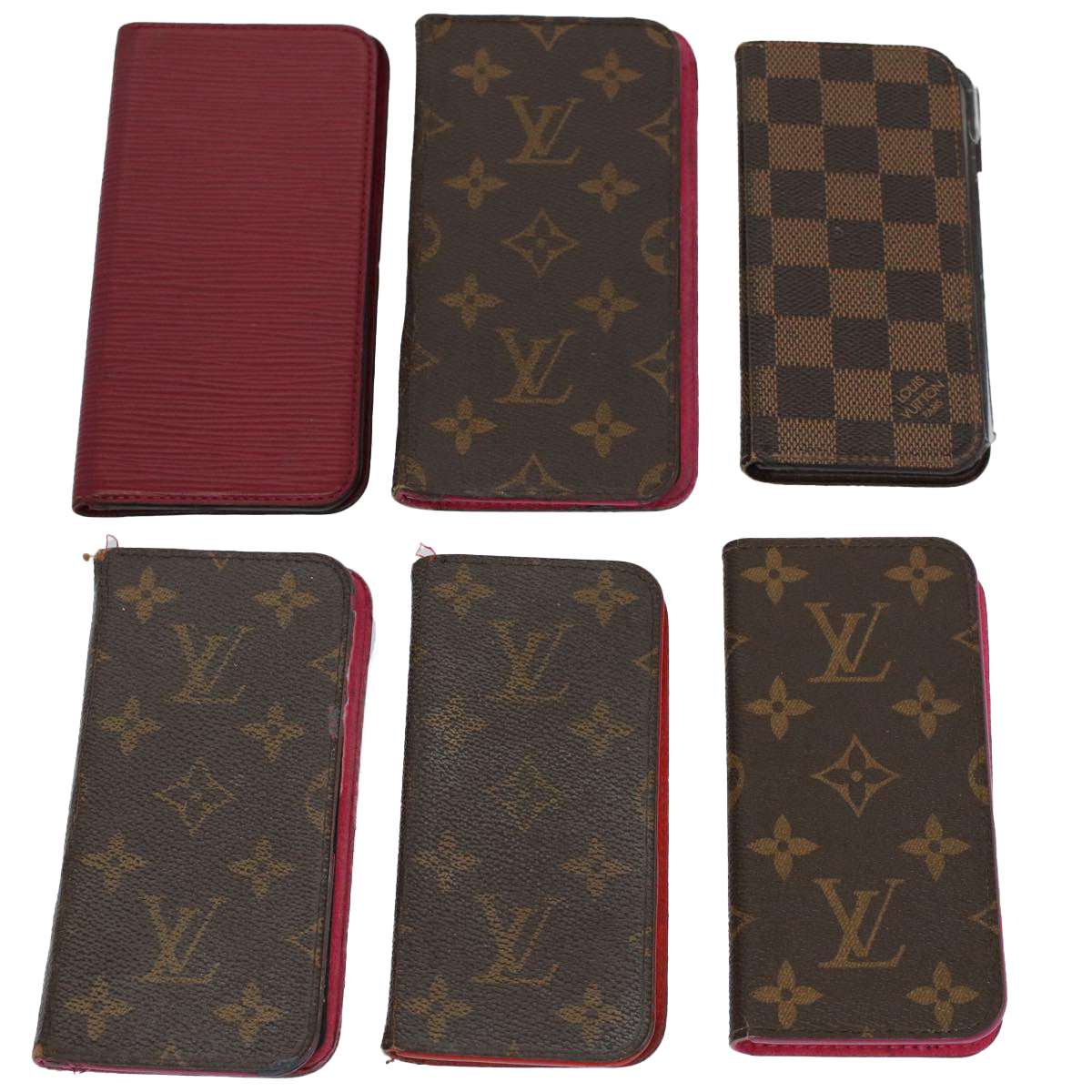 LOUIS VUITTON Monogram Damier Ebene Epi iPhone Case 6Set LV Auth 59591