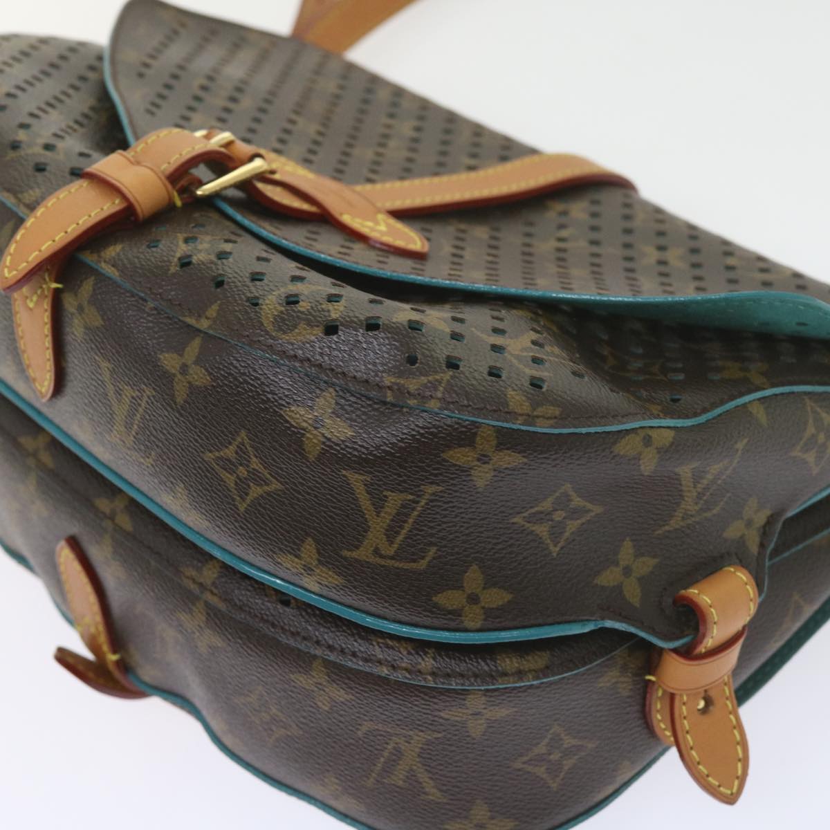 LOUIS VUITTON Monogram Perfo Saumur 30 Shoulder Bag M93998 LV Auth 59612A